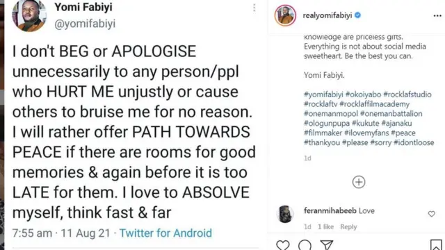 Iyabo Ojo Vs Yomi Fabiyi: Títọrọ àforíjì kìí se ojo-Yomi Fabiyi