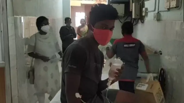 A patient in a hospital