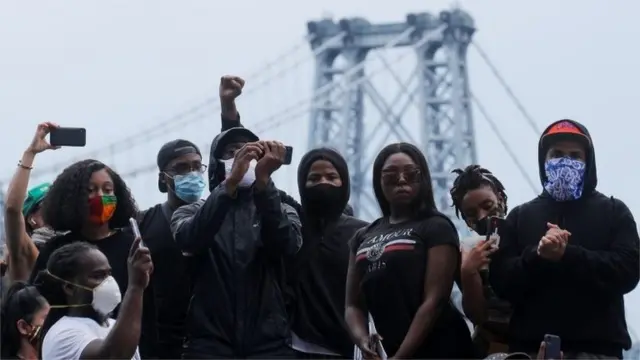 Protesters in Brooklyn, New York, 3 June