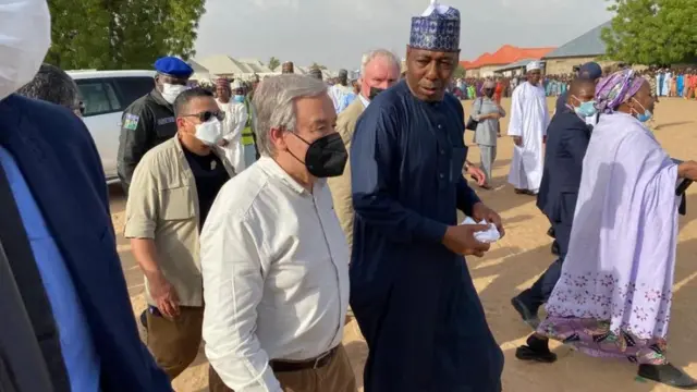 Aworan Guteres ati Gomina Borno