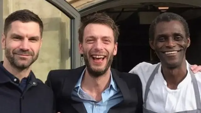 Noma restaurant managers James Spreadbury and Lau Richter, and dishwasher Ali Sonko pose together on Instagram