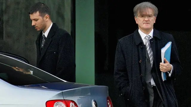 Марко Милошевич, сын Слободана Милошевича, и один из адвокатов Зденко Томанович