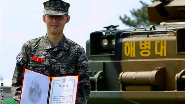 Son Heung-min with a shooting award
