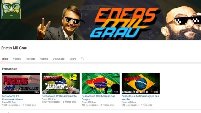 Página Eneas Mil Grau no YouTube