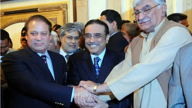 زرداری نواز شریف اسفندیار ولی خان