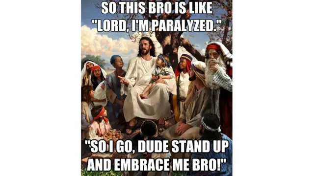 Многие мемы на религиозные темы сначала носили шуточный характер, но люди стали использовать их для возбуждения споров по поводу веры и утверждения своих убеждений