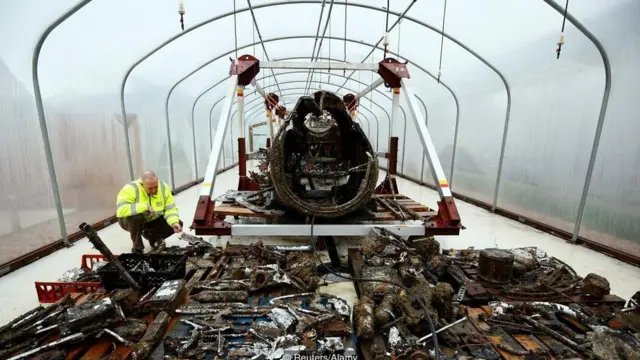 在1940年被擊落後,這架道尼爾17轟炸機在古德溫暗沙的海牀上沉睡了70年