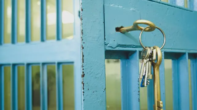 Stock image of a jail cell