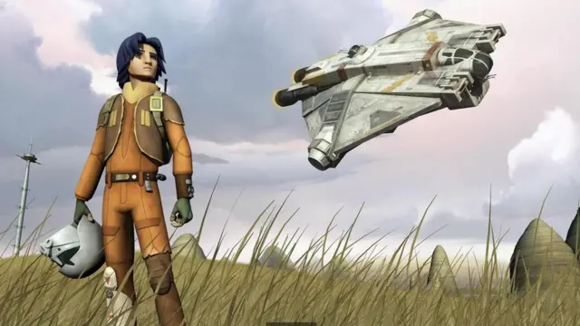Una escena de "Star Wars Rebels", una serie televisiva