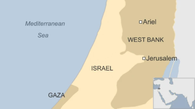 Map of Israel and the West Bank