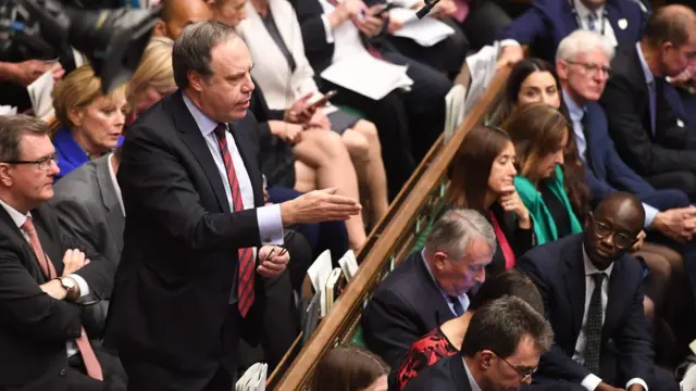 Líder del Partido Democrático Unionista hablando en el Parlamento británico