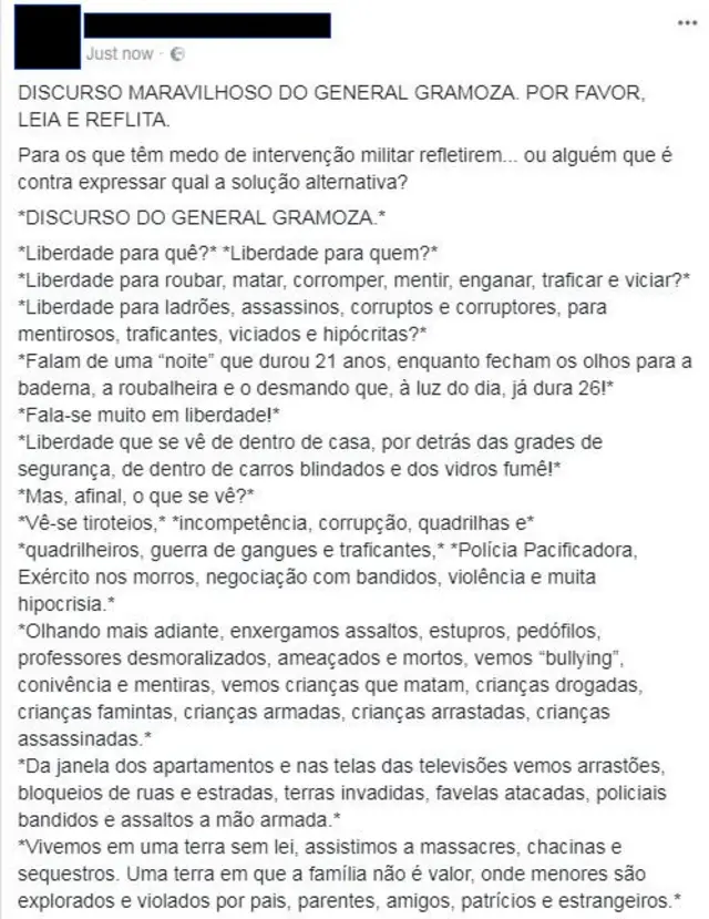 Fake news sobre intervenção federal no RJ