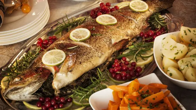 Лосось на блюде