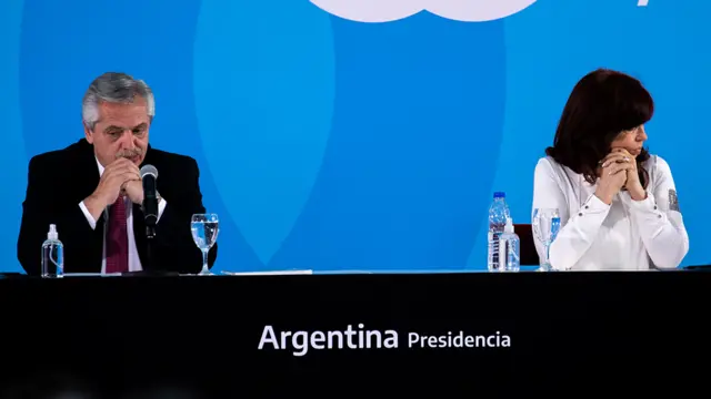 El presidente Alberto Fernández y la vicepresidenta, Cristina Kirchner, en un acto a finales de septiembre, tras su enfrentamiento por la derrota electoral en las primarias