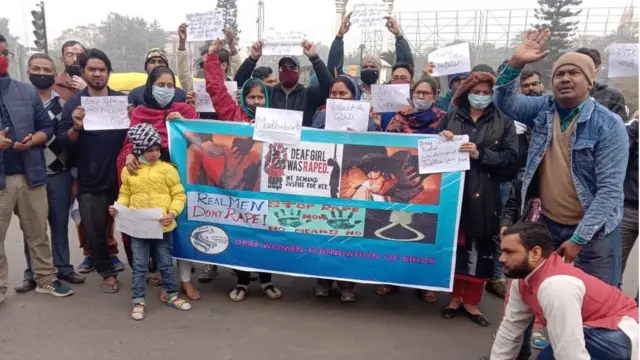 बिहार में बलात्कार के ख़िलाफ़ प्रदर्शन