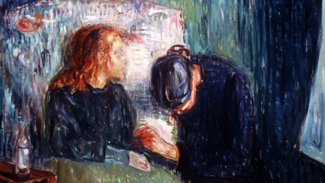 Le peintre norvégien Edvard Munch (1863-1944) exprime dans "La fille malade" le chagrin causé par la mort de sa sœur à l'âge de 15 ans des suites de la tuberculose.