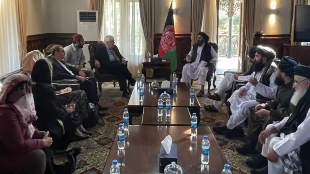 संयुक्त राष्ट्र के प्रतिनिधिमंडल से तालिबान नेताओं की मुलाक़ात