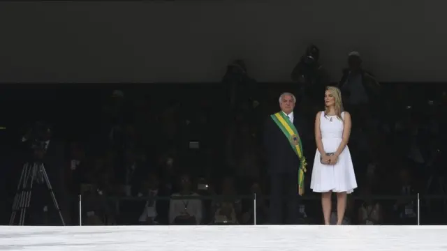 Michel Temer e Marcela no Palácio do Planalto