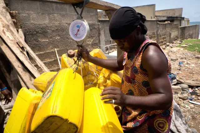 yellow tapestry, Serge Attukwei, Accra, Ghana