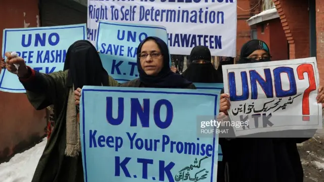 কাশ্মীরিরা এখনও জাতিসংঘের হস্তক্ষেপ চায়। শ্রীনগরে একটি সমাবেশ (ফাইল ফটো)