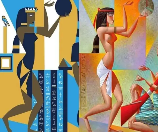 مقارنة لوحة الفنان الروسي بتصميم غادة والي