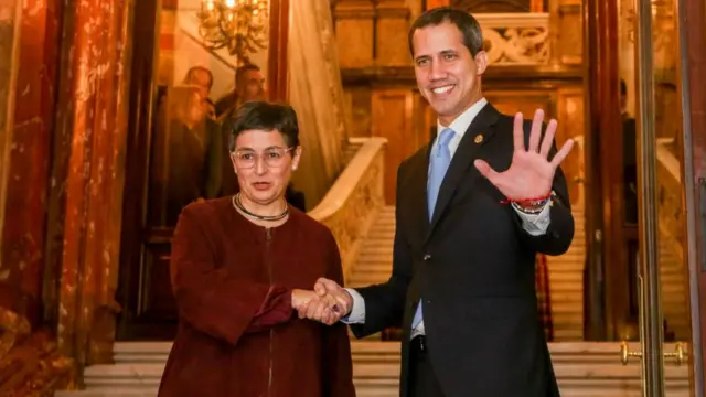Guaidó y la ministra española de Exteriores.