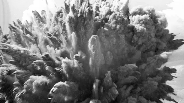 Чоң Чүй каналынын курулушу учурундагы инженердик жардыруу иштери.