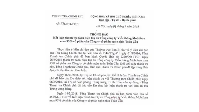 Kết luận thanh tra ban hành hôm 14/3