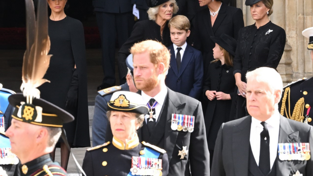 哈里王子和安德鲁王子在女王的葬礼上都穿着平民服装