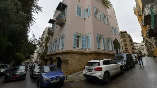 An outside view of a house identified by court documents as belonging to Carlos Ghosn in Beirut,