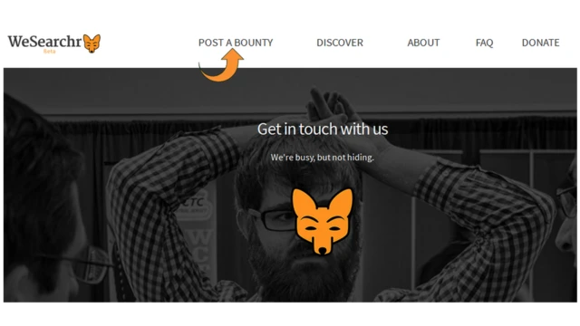 Página inicial de WeSearchr