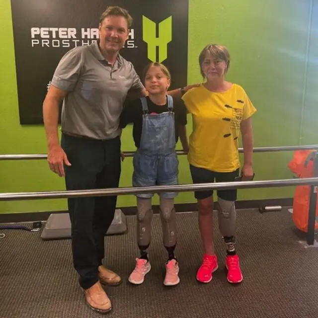 Natalya Stepanenko et sa fille en rééducation.