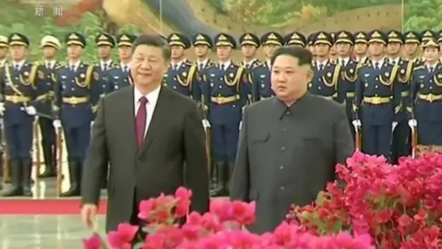 કિમ જોંગ ઉનની ચીનની મુલાકાત દરમિયાન.