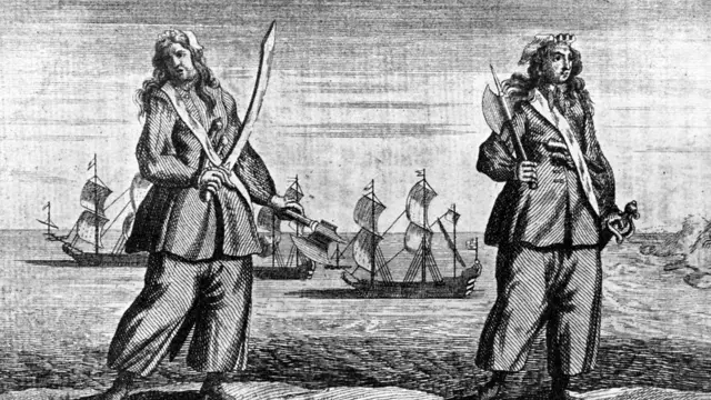 Une gravure des femmes Pirates Mary Read et Anne Bonny
