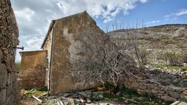The derelict family home of Croatian footballer Luka Modric