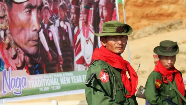 মিয়ানমারের একটি নাগা-অধ্যুষিত এলাকায় মোতায়েন সে দেশের সেনাবাহিনী। ফাইল ছবি