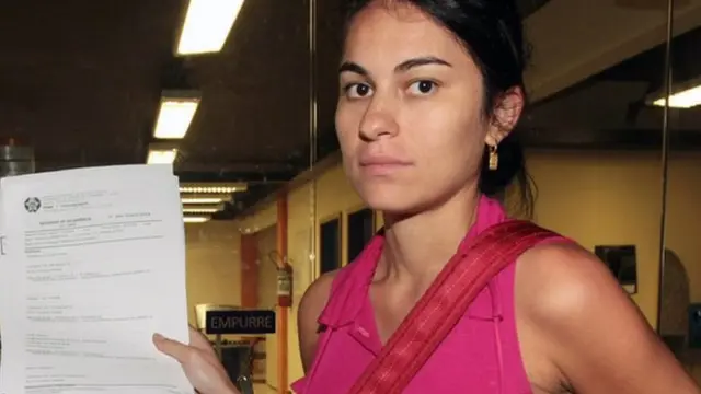 Samudio, pictured in August 2009, outside a Rio police station