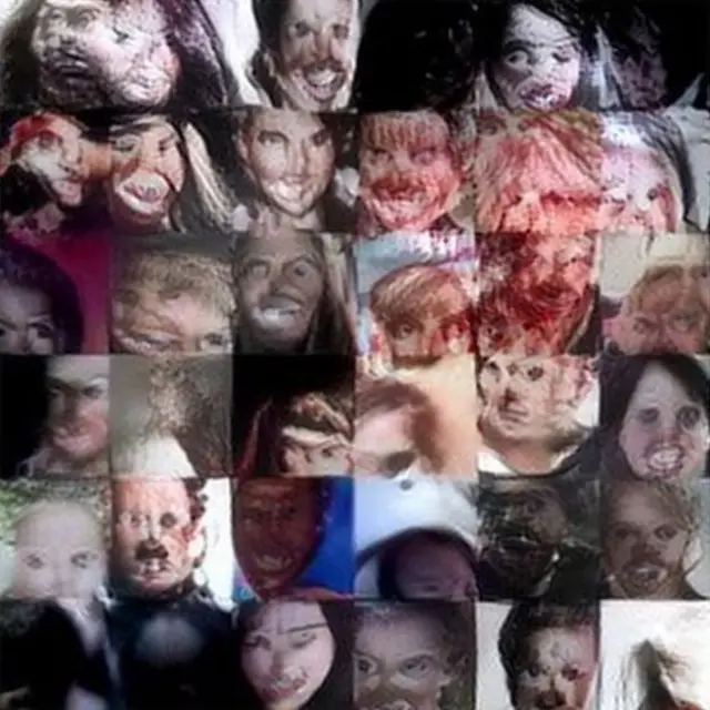 Imagen distorsionada de rostros