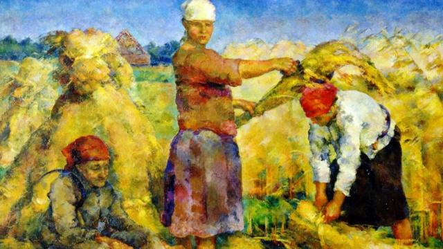 "A colheita", 1925, do artista Vasily Rozhdestvensky