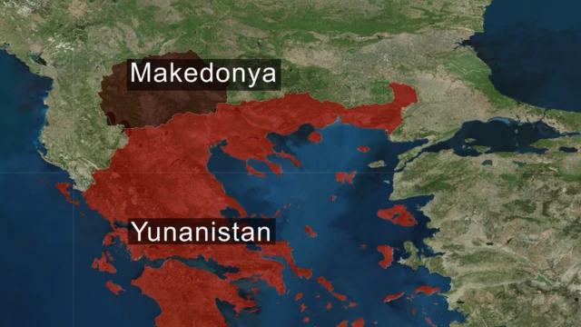 Yunanistan ve Makedonya haritası