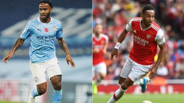 Raheem Sterling na Pierre-Emerick Aubameyang
