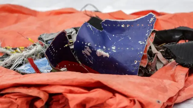 बताया जा रहा है कि यह मलबा इंडोनेशिया में शनिवार को दुर्घटनाग्रस्त हुए विमान का है