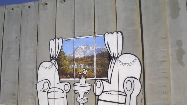 اثر بنکسی در بیت‌لحم