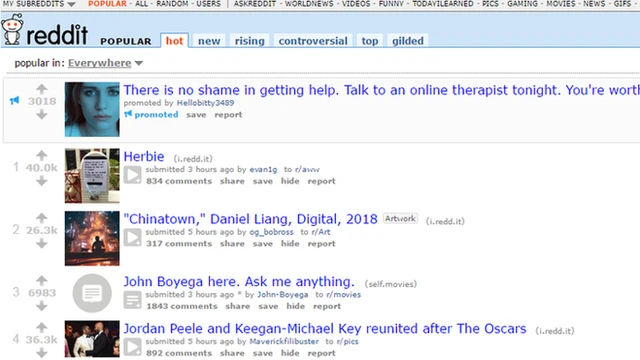 Captura de imagen de Reddit
