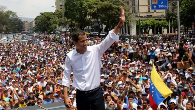 Guaidó en una manifestación el 1 de mayo.