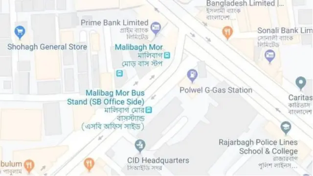 বিস্ফোরণের ঘটনা ঘটেছে, তার পাশেই রয়েছে অপরাধ তদন্ত বিভাগ (সিআইডি) ও বিশেষ শাখার কার্যালয় (এসবি) প্রধান কার্যালয়