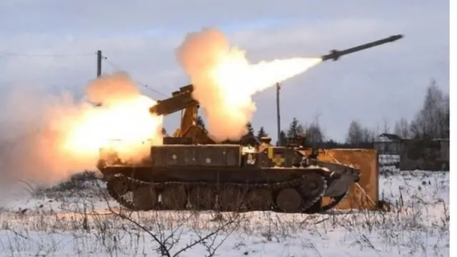 A Ukrainian anti-missile system in action