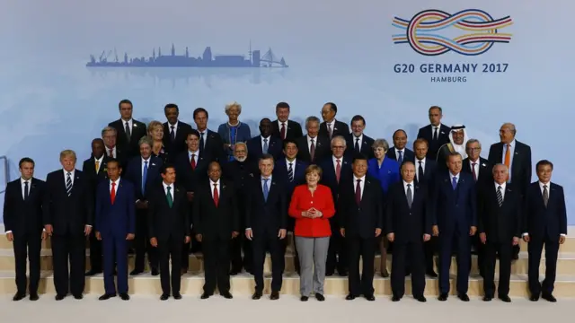 Foto de la cumbre del G-20 de Hamburgo