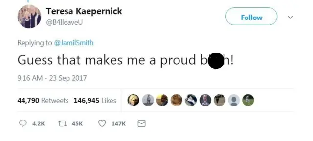 टेरेसा केपरनिक का ट्वीट