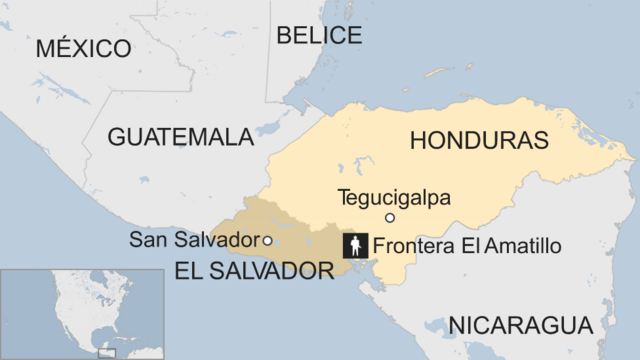Mapa de El Amatillo, en la frontera entre Honduras y El Salvador